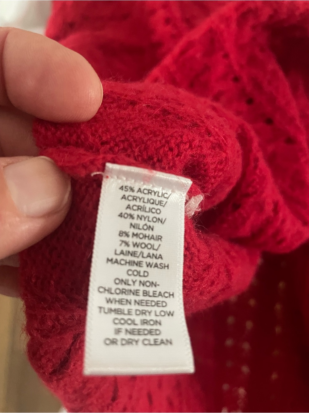 LOFT Bright Red Open-Knit Crewneck Sweater - Picture 7 of 7